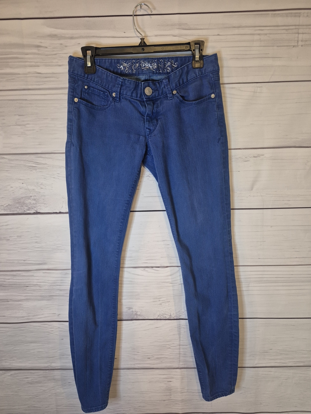 Express Jean Leggings Royal Blue Ultra Low Rise Skinny Jeans for Women Size 6